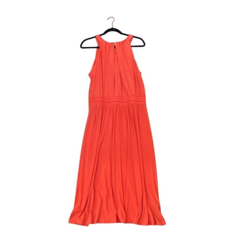 Tommy Hilfiger Orange Sleeveless Halter Maxi Dress Size 14 With Drawstring Waist - Picture 3 of 8